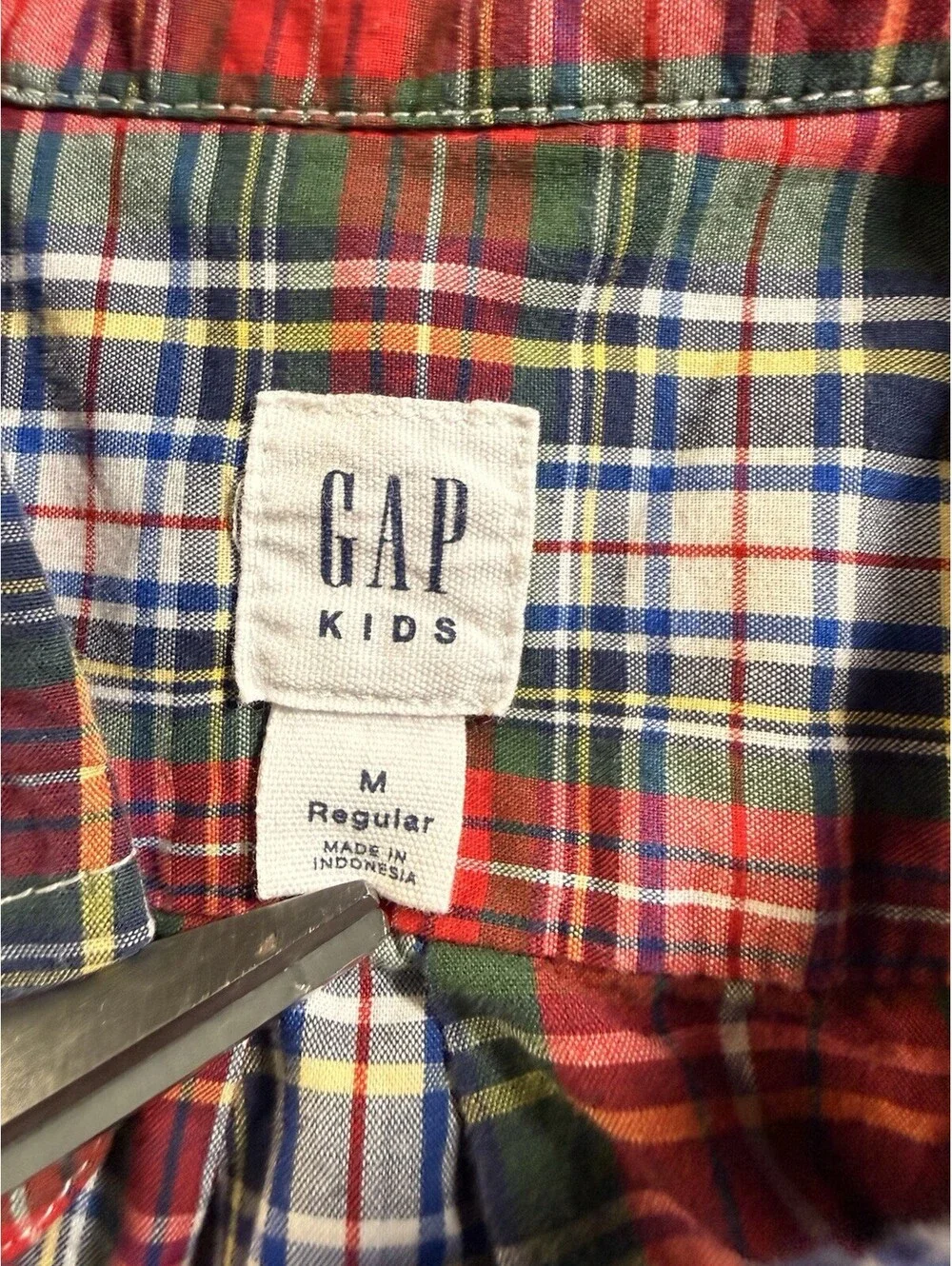 GAP KIDS Long Sleeve Flannel Plaid Button Down Shirt Boys M